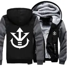 Usa größe männer frauen dragon ball saiyan crest mantel reißverschluss hoodie winter fleece unisex verdicken jacke clothing