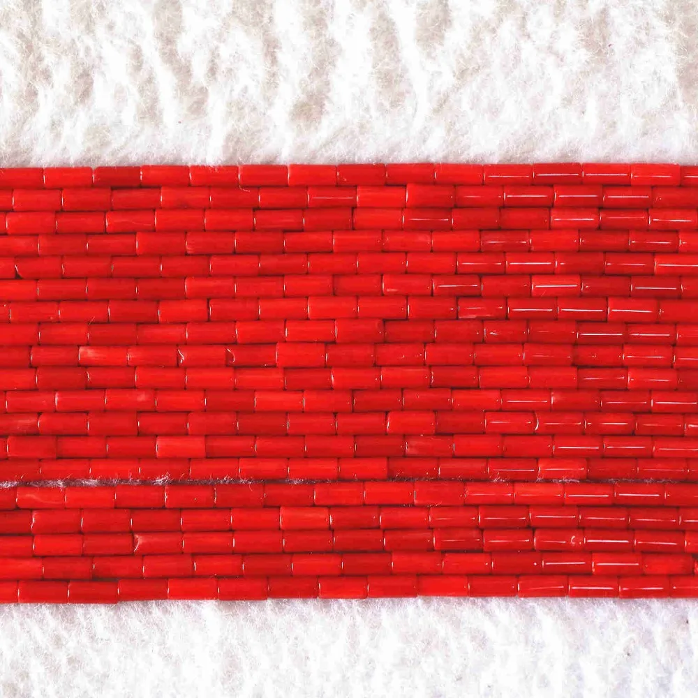 

Wholesale price high grade natural coral red column tube shape 5x2mm 9x2mm stone charms diy jewelry findings 15inch B608