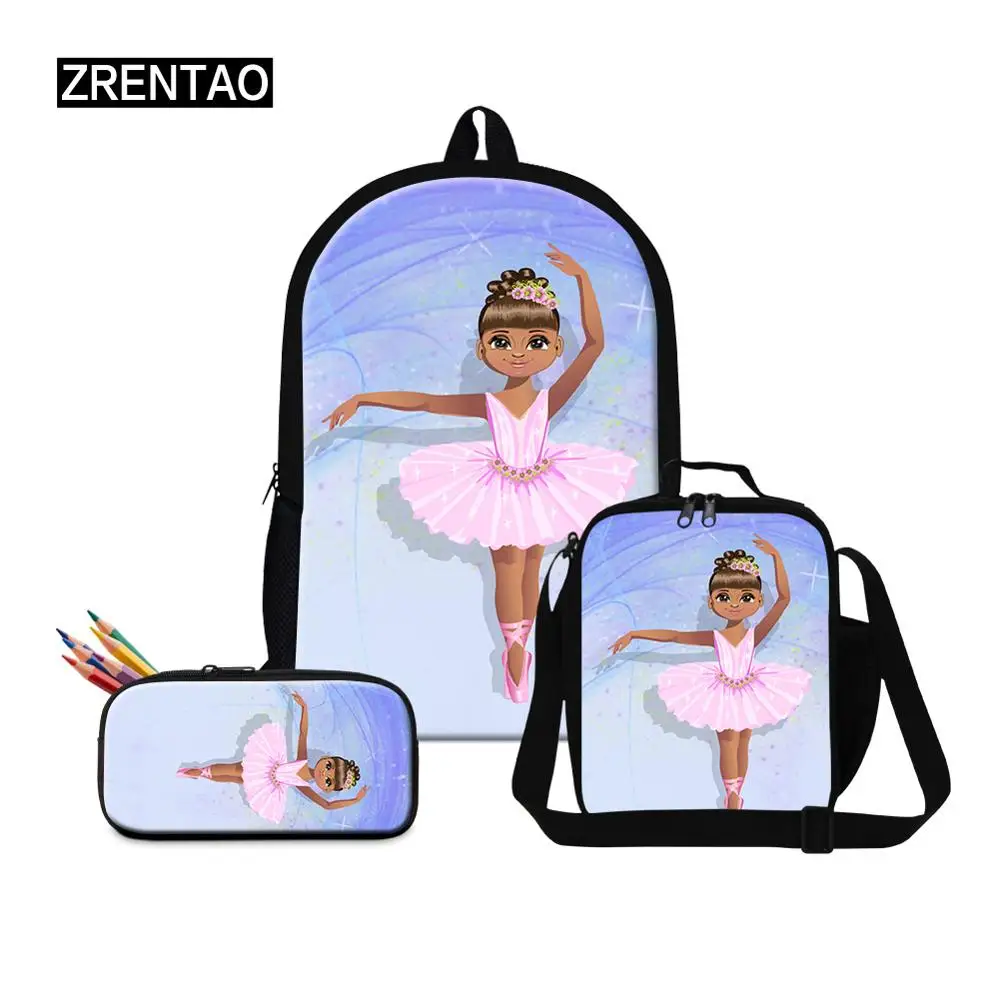 

School Supplies Ballet Dance Children School Bag Set 3Pcs Back Pack Satchel For Preschool Toddler Kid Boy Girl Teenagers Student