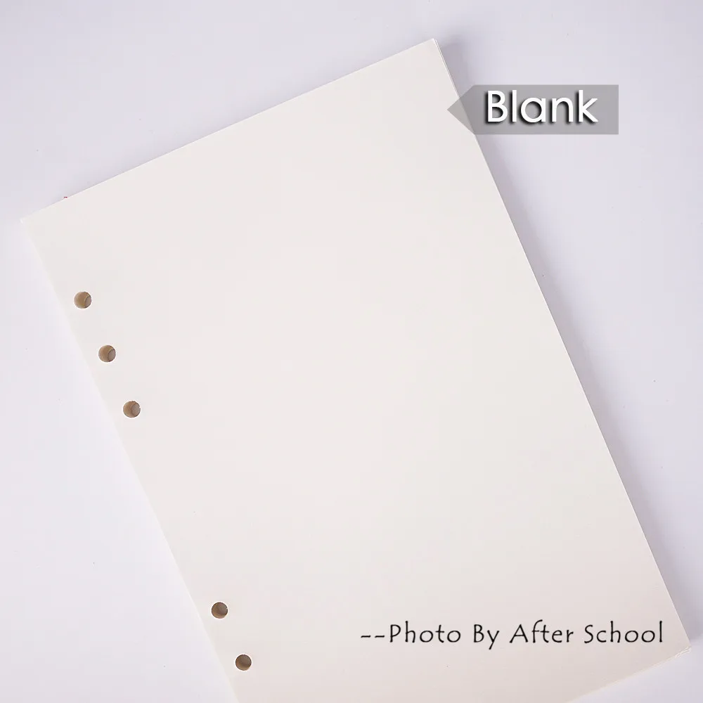 6 отверстий, цветная бумага для планировщика, наполнитель, Filofax, для офиса, школы, спираль, аксессуары для ноутбуков, наполнитель, бумага, Биндер, внутренние страницы - Цвет: Blank