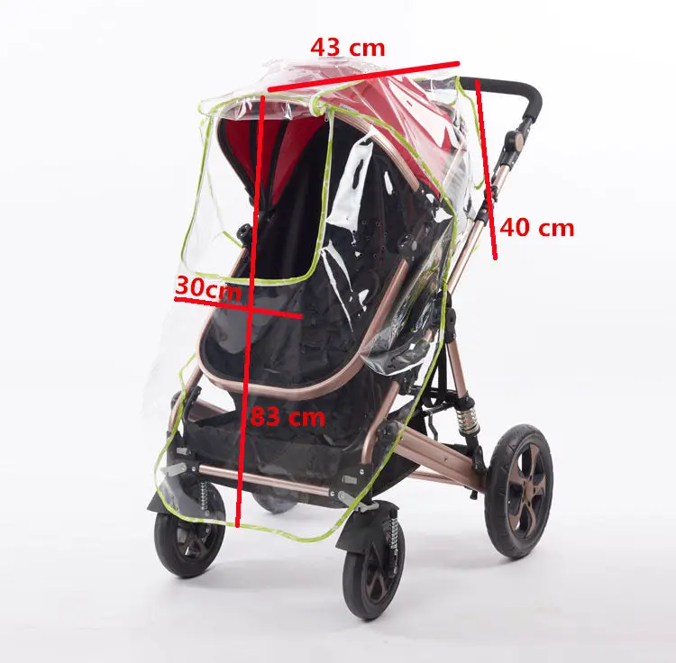 Водонепроницаемый дождевик для детской коляски, аксессуары, прозрачный ветрозащитный дождевик для детской коляски на молнии, детские коляски - Цвет: big green