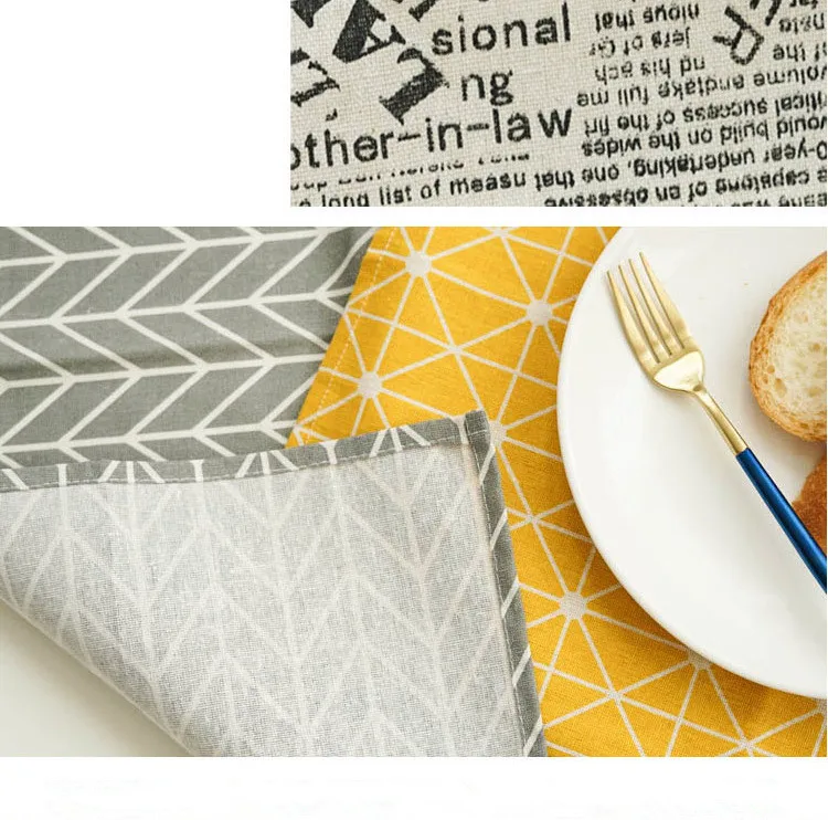 Creative bar pad cotton linen napkins tablecloth food photo background cloth Steak placemat