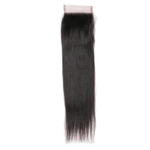 Queen like Human Hair Free Part 130% Density Light Brown Swiss Lace Non Remy Natural Color Bleached Knots Straight Lace Closure