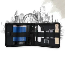32pcs Sketch Pencil Set Students Professional Sketching Drawing Kit Wood Pencil Kids Pencil Bags For Painter School Art Supplies 2018 new arrival 48pcs pencil sketch pencil set brush pen knife drawing pencil for students school painting stationary tool