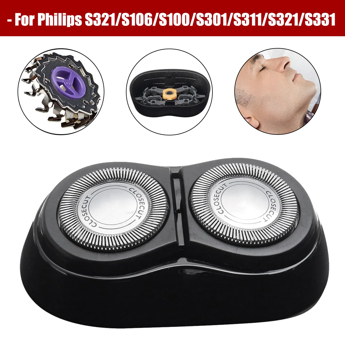 

Full Set of Replacement Head Floating Veneer Electric Shaver Head for philips S100 / S106 / S301 / S311 / S321 / S331