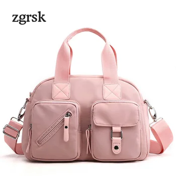 

Luxury Handbags Women Bags Tote Bag Multi-pocket Nylon Waterproof Handbag Casual Large Shoulder Bag Purple Pink Crossbody Bag