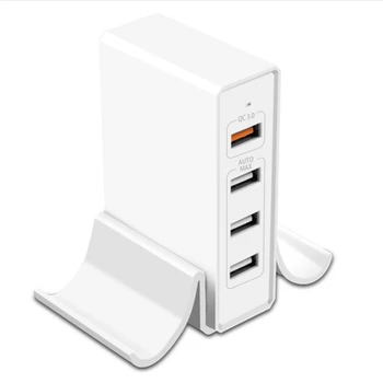 4 ポートusb充電器マルチusb充電ステーションスタンド携帯電話充電アダプタeu、米国、英国iphone 6 7 8 ×
