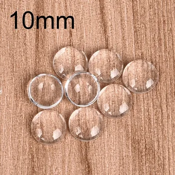 

100pcs/lot 10mm Round Cabochons Transparent Glass Clear Flat Back for DIY Pendant Findings Jewelry Making Handmade Accessories