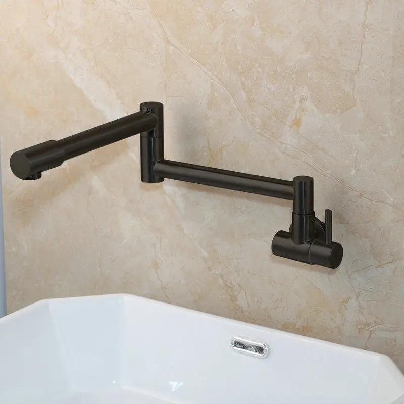 JIENI Матовый никель складной одной ручкой Черная кухонная раковина ...