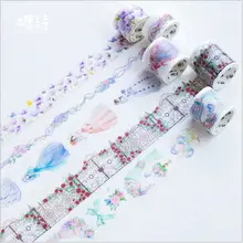 Red Rose Love Wedding dress purple flowers Lace curtain Decoration planner washi tape DIY Diary Scrapbooking masking tape escola