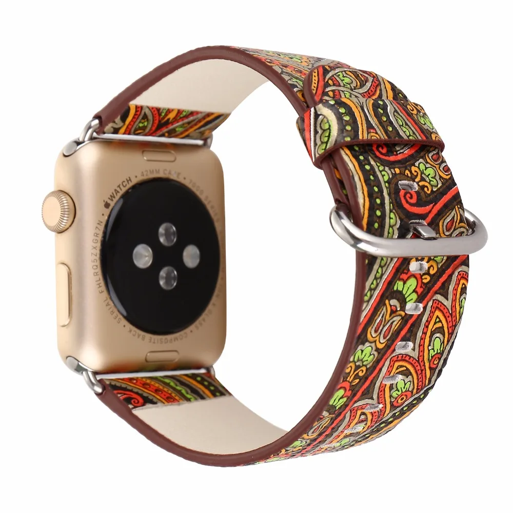 Prix pour National vintage folk style floral coloré pu montre en cuir de courroie de bande pour apple watch iwatch 38/42mm bracelet i160. Prix pour National vintage folk style floral coloré pu montre en cuir de courroie de bande pour apple watch iwatch 38/42mm bracelet i160.