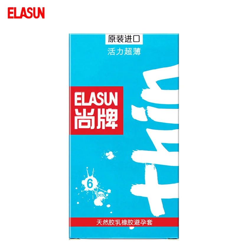 ELASUN 6 pcs Vitality Super Thin More Intimate Lubricated font b Condoms b font Natural Latex