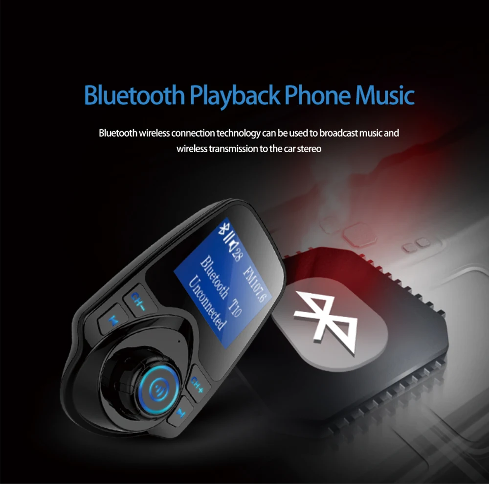 Беспроводной автомобильный Bluetooth fm-передатчик адаптер с громкой связью музыкальный плеер Поддержка TF карта USB флеш-накопитель AUX вход/выход