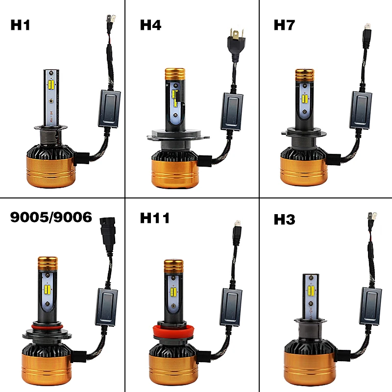 PAMPSEE Z5 автомобиля Tri Цвет 3 цвета светодиодный фар H1 H4 H7 H11 HB3 HB4 50 Вт 5800LM флип чипы 3000K 4300K 6000K горки светодиодный лампы