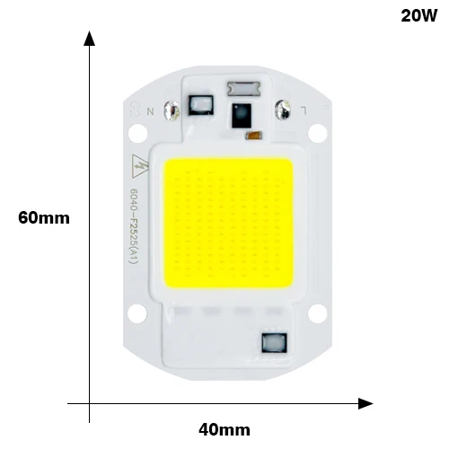 KARWEN светодиодный COB чип лампы 110 V 220 V реального Мощность 20 W 30 W 50 W Светодиодный светильник Вход IP65 смарт-ic подходит для DIY открытый светодиодный прожектор - Испускаемый цвет: 20W