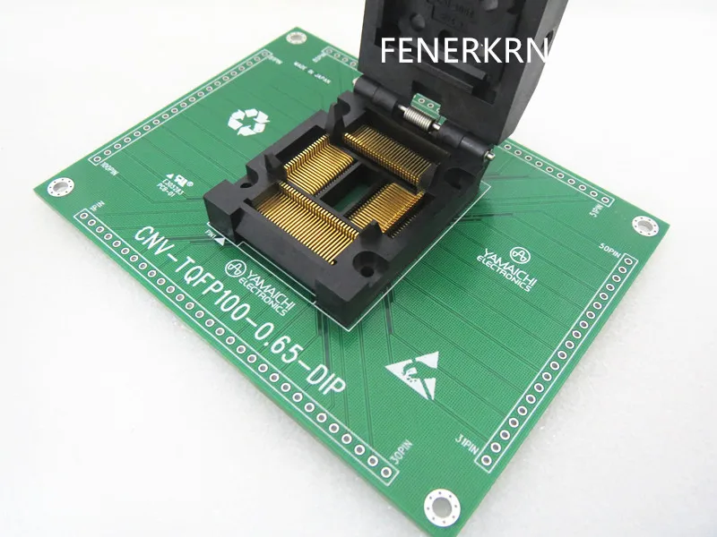  Clamshell QFP100 TQFP100 LQFP100 IC51-1004 -814-1 0.65mm IC Burning Adapter testing seat Test Socke