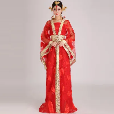 Китайская Луна девушка-фея костюм одежда династии Хан Тан принцесса древняя королевская ханфу Женская императорская императрица Косплей - Цвет: red