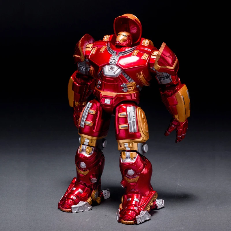 Avengers Iron Man Hulk Buster Armor Joints Movable Mark With LED Light PVC Action Figure Collection Model For Kids Toy 18cm