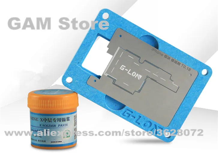 For iPhone X BGA Reball Plant Tin Set Platform Solder Paste Flux Maintenance Precision Board Mould PCB Fixture Holder SS-032 | Инструменты