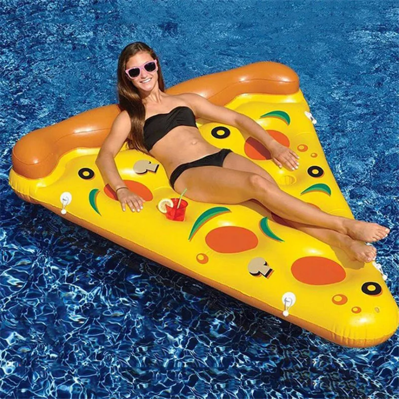 

180cm PVC Inflatable Pizza Slice Floating Bed Raft Swimming Ring Air Mattress Float Row Adult Swimming Pool Water Toy Swim Beach