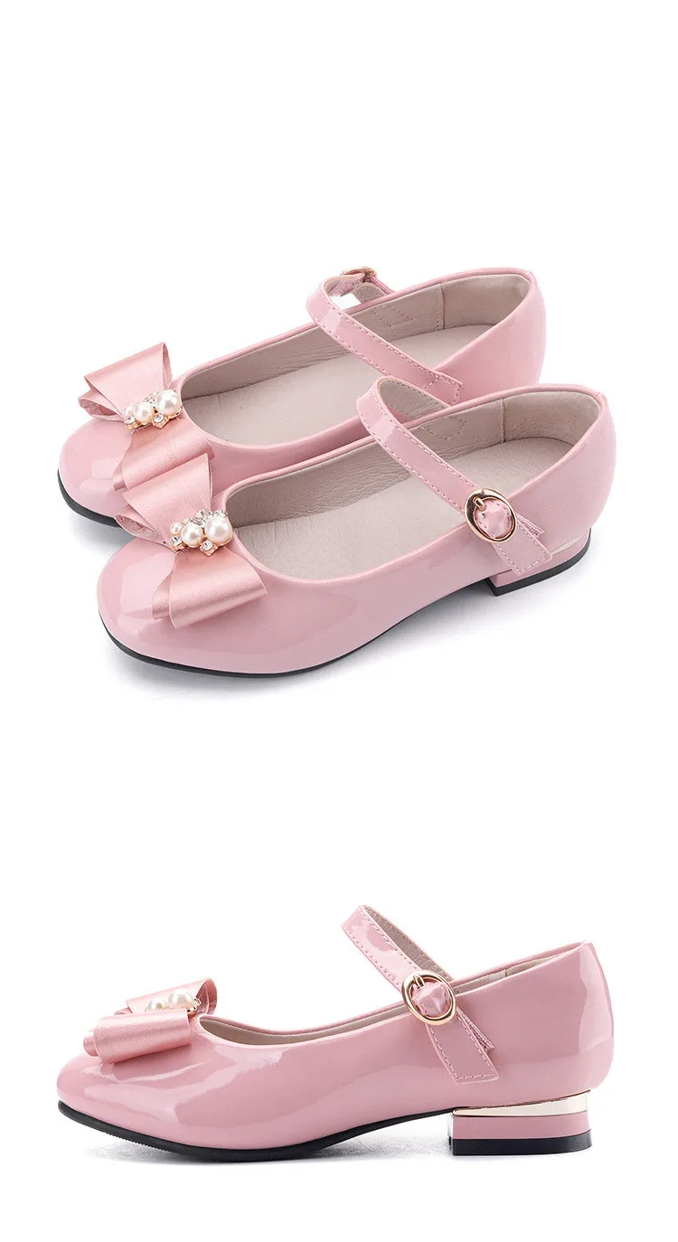 Moda em Couro Sapatos de Meninas Sapatos de Bebê Mocassins de Barco Nova Princesa Alta-salto Alto Partido Desempenho Crianças Dança Sapatos Estudante 04 9 High Quality Mamãe e Bebê