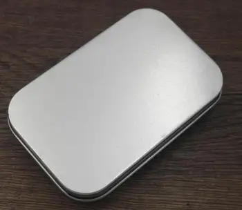 

300pcs 90mm*60mm*20mm Size Plain Silver Slide Top Tin Box Rectangle Make Up Organizer Jewelry Boxes Sundry Tool Holder SL3038