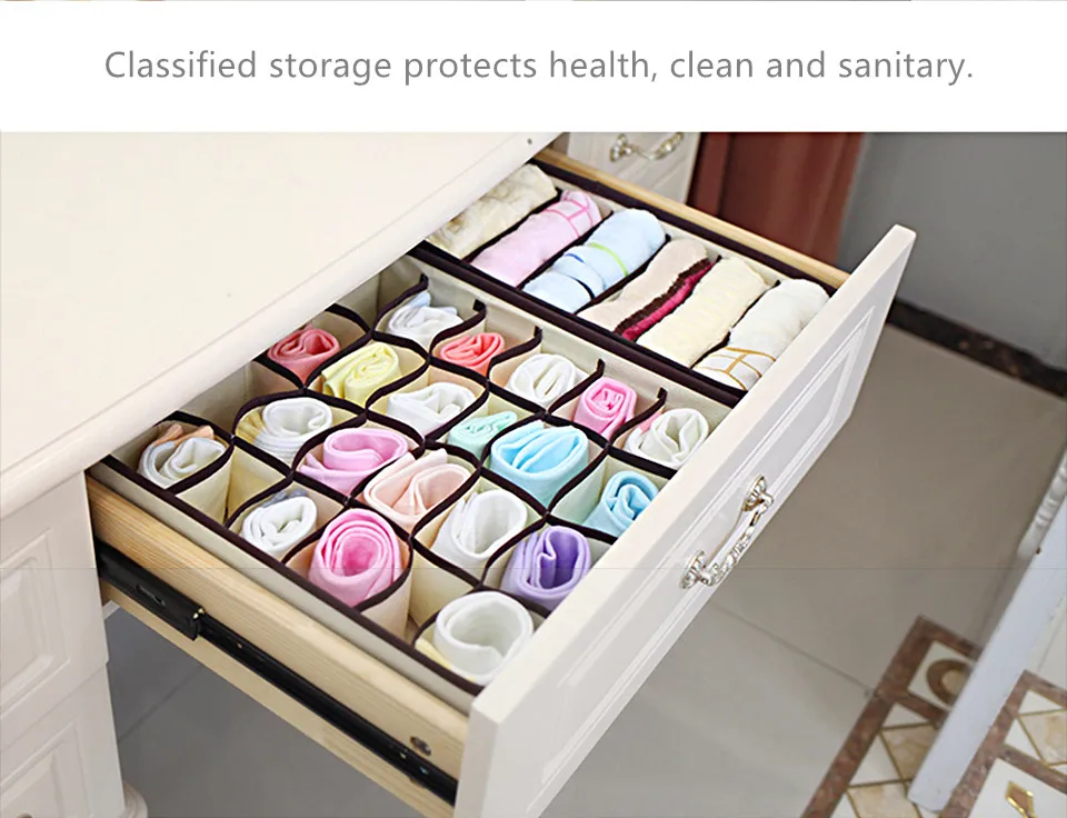 3 Colors Underwear Bra Organizer Storage Boxes Drawer Closet Organizers Storage Boxes for Underwear Bar Ties Socks  Convenient (10)