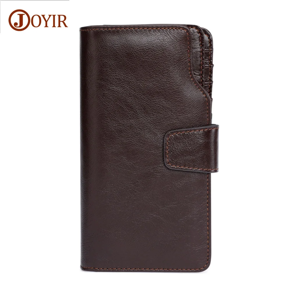 

100% Genuine Leather Men Long Wallets Brand Designed Card Holder Cowhide Leather Men's Large Purse Zipper Clutch Wallet