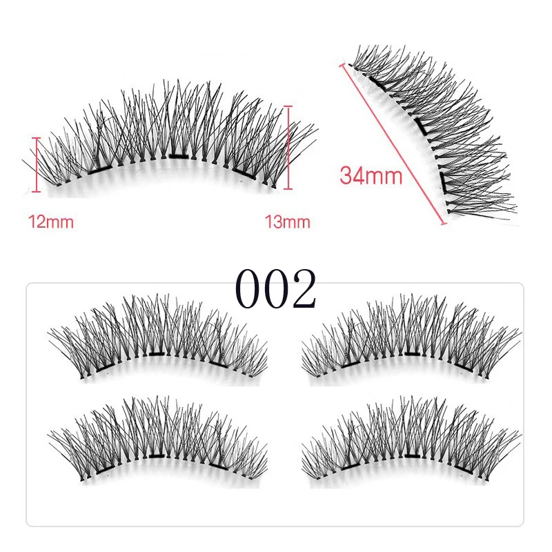 3 магнитные накладные ресницы натуральные накладные ресницы на магнитах многоразовые 3D Магнитные Накладные ресницы макияж мягкие легко носить - Длина: 002