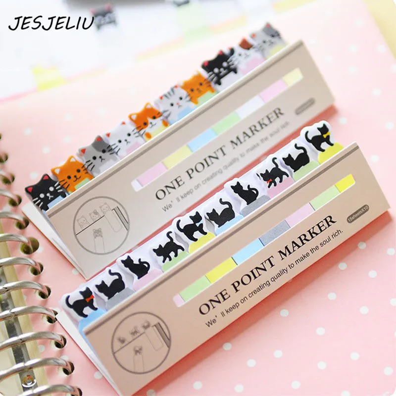 

Fashion Cute Sticky Notes DIY Cat Heart Memo Pads Kawaii Korean Stickers