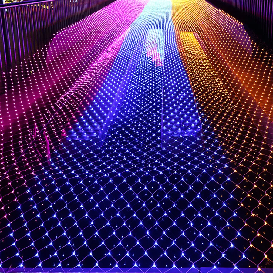 Thrisdar 2x2M 3x2M 6x4M Christmas LED Net Mesh Fairy String Light 8 Function Outdoor Party Wedding Holiday Background Garland Thrisdar 2x2M 3x2M 6x4M Christmas LED Net Mesh Fairy String Light 8 Function Outdoor Party Wedding Holiday Background Garland