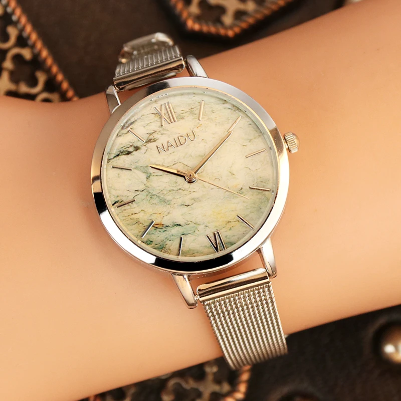 Fashion Luxury Women Metal Mesh Watch Wrist Casual Quartz High Quality Stainless Steel saat reloj de mujer montre femme