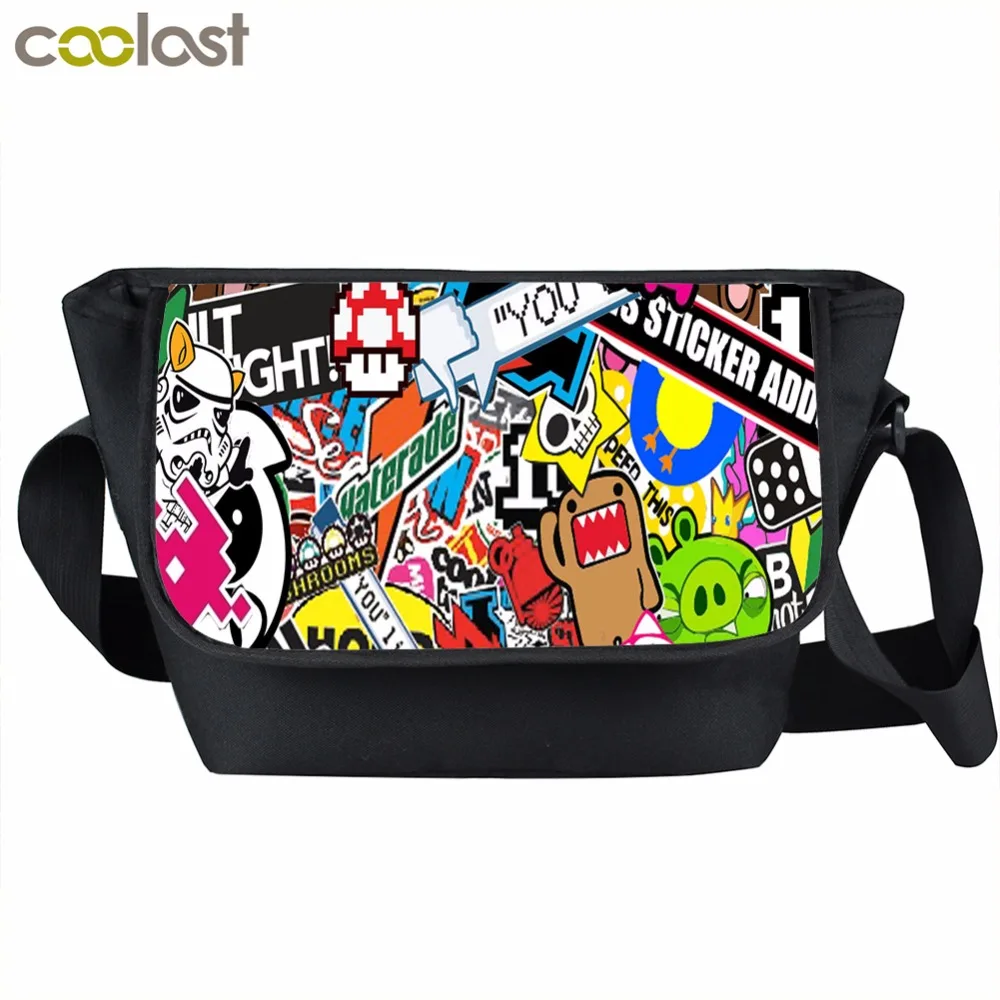 2017 Cool Cartoon Students Large Messenger Bag Men Black School Bag Large Capacity Boys Shoulder Bags Crossbody Bags For Women 2017 Cool Cartoon Students Large Messenger Bag Men Black School Bag Large Capacity Boys Shoulder Bags Crossbody Bags For Women
