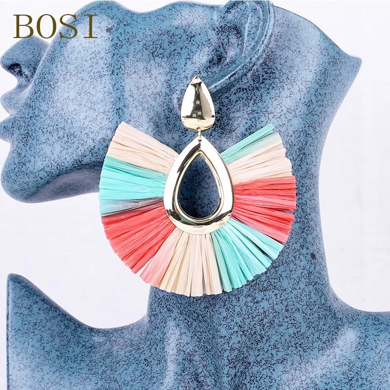 

2019 Tassel Earrings for Women Bohemian Big Long Dangle Earings African Statement Handmade Geometric Fringe Fashion Face Fringe