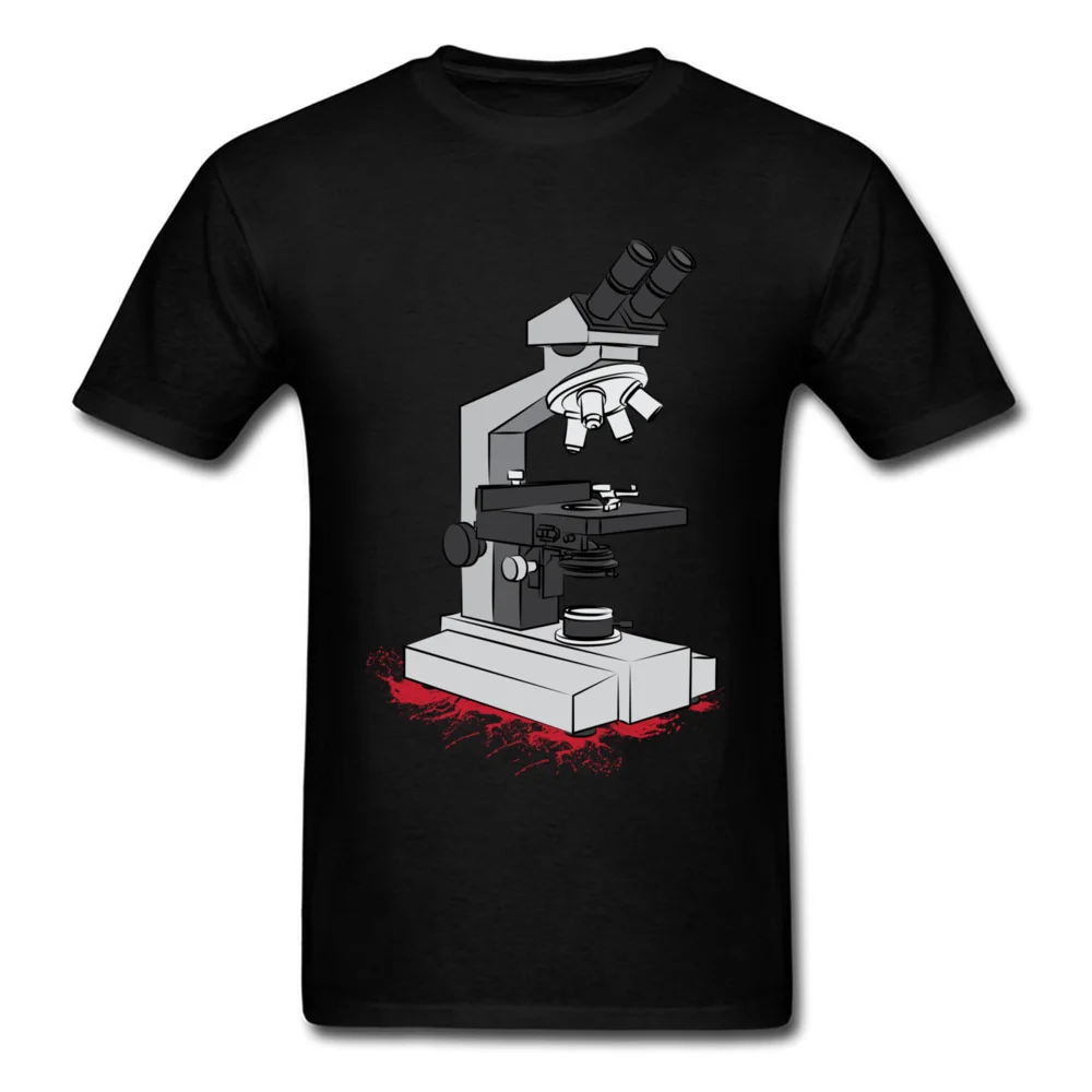 Optical microscope O Neck T Shirts Summer Tops Shirt Short Sleeve Hip Hop Cotton Geek Tee Shirts Unique Boy Top Quality Optical microscope black