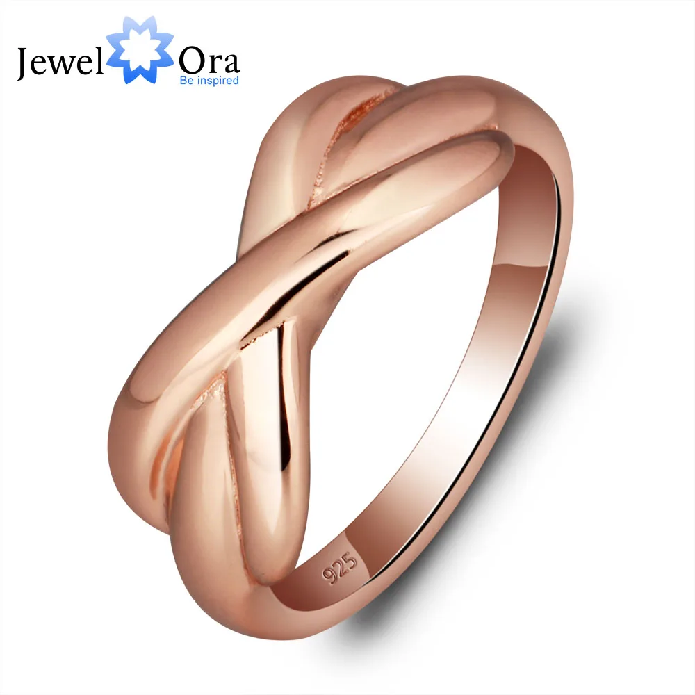 Женское кольцо для вечеринки Infinity Love розовое золото серебро 925 пробы лучший