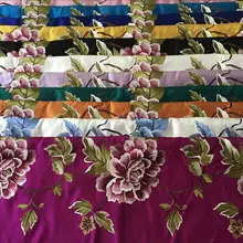 Вышитая шелковая парча в китайском стиле с вышивкой большого пиона шелковая одежда Cheongsam ширина 75