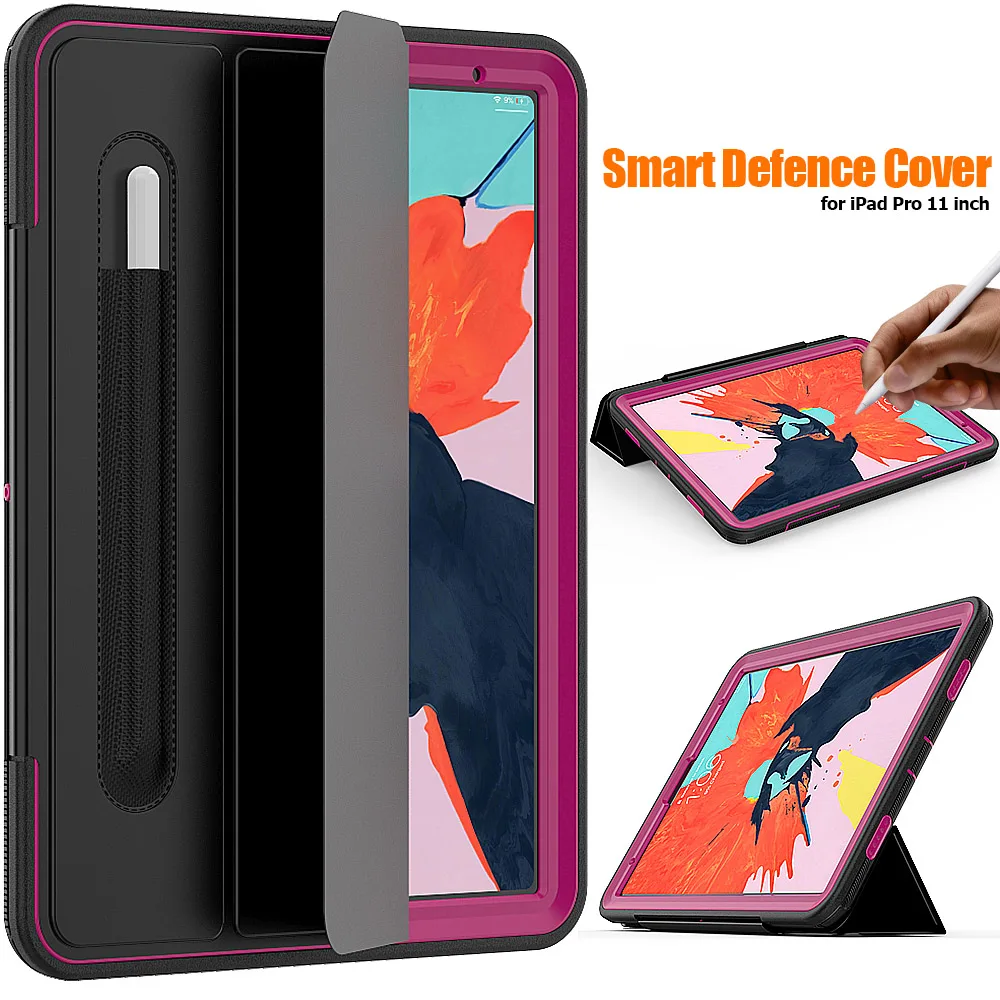 Чехол-книжка для iPad Pro 11, Прочный Магнитный чехол-подставка для iPad Pro 11 с держателем для карандашей