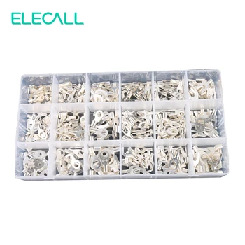 

420Pcs/Box 18 In 1 Terminals Non-Insulated Ring Fork U-type Terminals Assortment Kit Cable Wire Connector Crimp Spade Set Lug