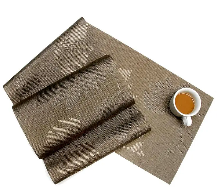 

30cm Width Table Runner Jacquard PVC Table Cloth Heat Insulation European Simple Table Runner Table Mat