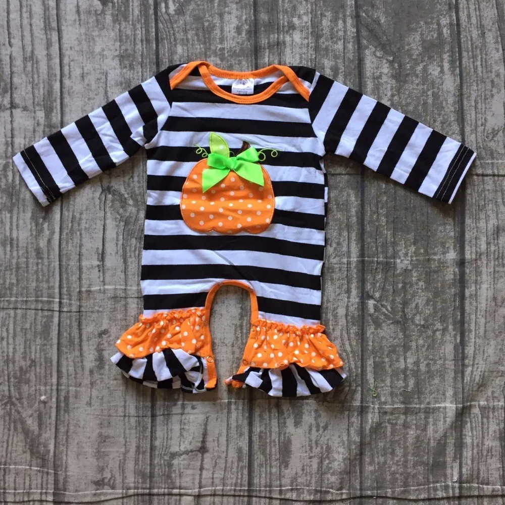 girls halloween jumpsuits sets infant toddler baby girls halloween romper baby infant girls pumpkin black stripes romper outfits