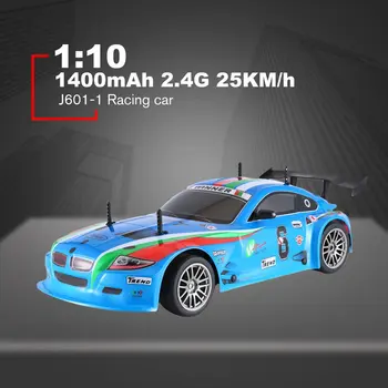 

J601-1--9 1/10 1400mAh 2.4G Racing Car 1:10 RC Model Car 25KM/h Flat Sports Drift Vehicle Toys 2 Batteries EU Plug For Children