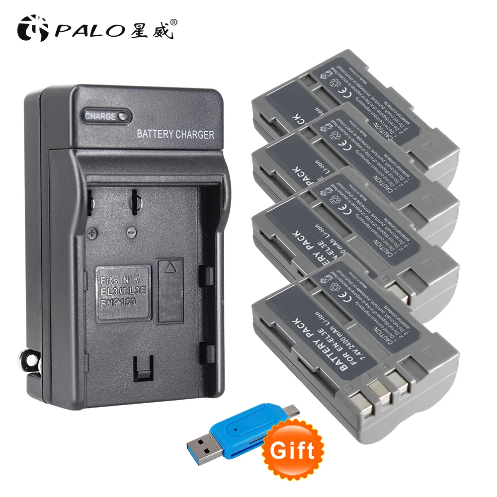 

4pcs EN-EL3E EN EL3e ENEL3e EL3 EN EL 3E Battery pack For Nikon D300S D300 D100 D200 D700 D70S D70 D80s D80 D90 D50