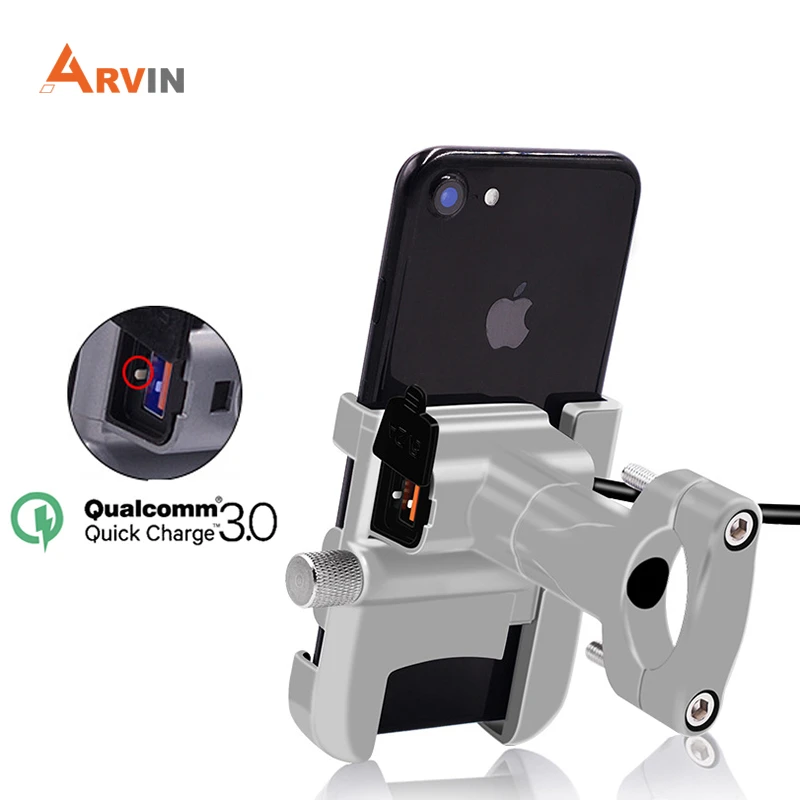 Arvin Motorcycle Universal Aluminum Phone Holder With Usb Charger Moto Handlebar Bracket Stand For 4 6 2 Inch Mobile Phone Mount Phone Holders Stands Aliexpress