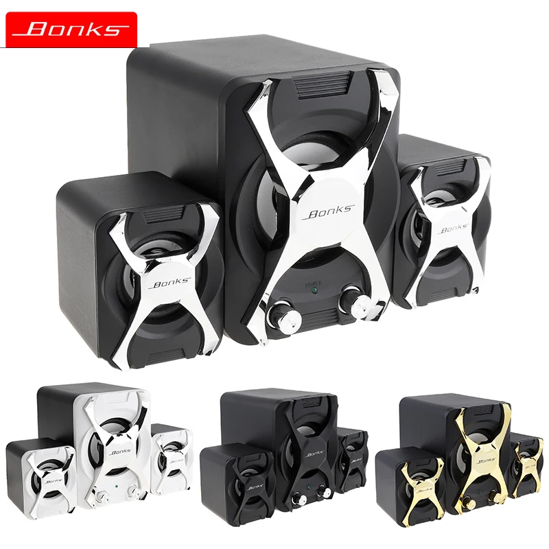 Portable Combination Speakers 3D Stereo Subwoofer PC Speaker Bass Music DJ USB Computer Speakers for Laptop Phone TV