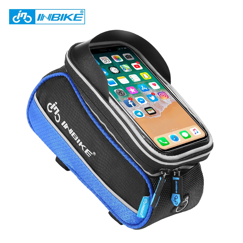 

INBIKE 6 Inch Touch Screen Bicycle Bag Front Frame Cellphone MTB Bike Bag Cycling Rainproof Top Tube Bag Case Riding Accessories