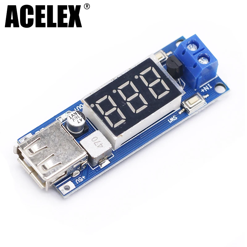 

DC5V voltage stabilized power supply module vehicle battery voltage meter USB/ output 5V mobile phone charging board