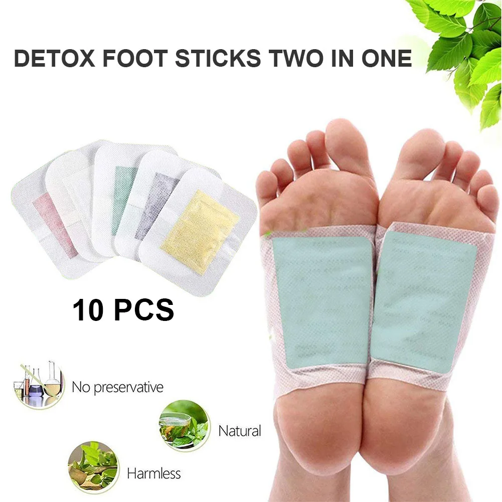 10pcs Detox Foot Patches Natural Herb Remove Body Toxins Stress Relief