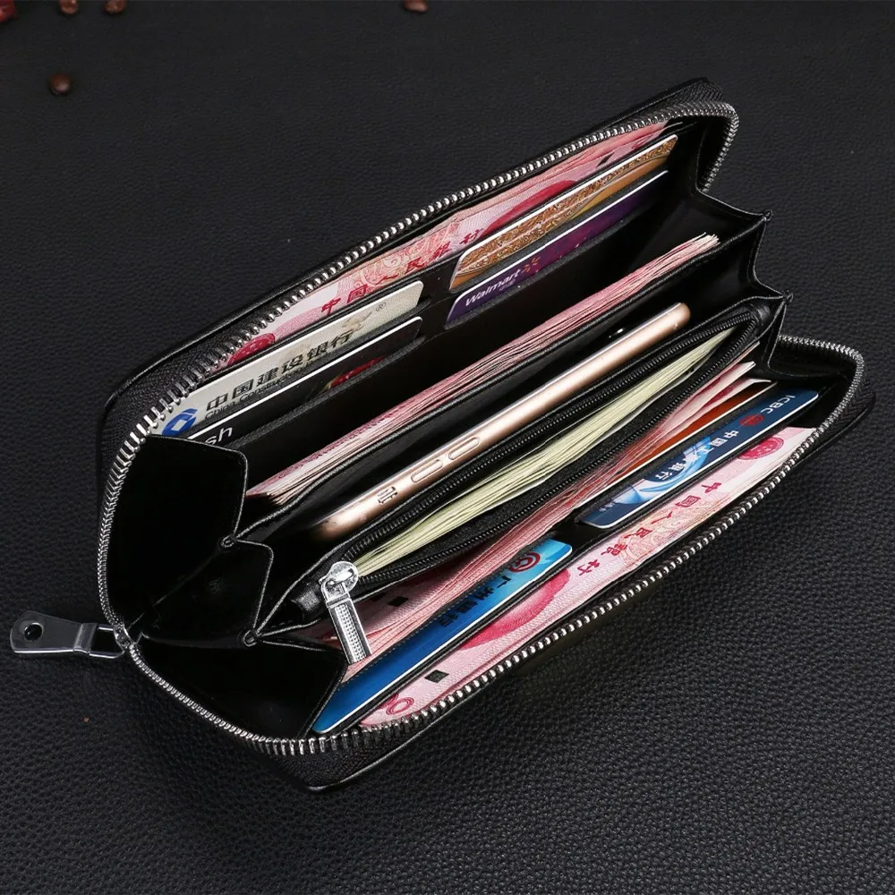 Men's wallet Thai crocodile leather wallet men's long handbag female leather wrist bag zipper wallet clutch Europe America 004 Men's wallet Thai crocodile leather wallet men's long handbag female leather wrist bag zipper wallet clutch Europe America 004