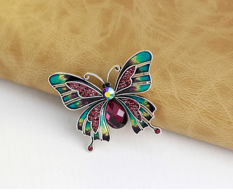 NIUYITID Crystal Rhinestone Insect Brooches For Women Enamel Pin Jewelry Vintage Accessories For Wedding  (1)